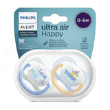 Philips AVENT Ортодонтични залъгалки Ultra Air HAPPY + стерилизаторна кутия (0-6м),