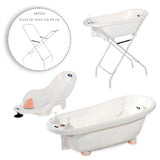 Вана 88 см с термометър + подложка за къпане / Бяло-Розова