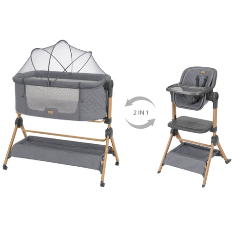 2в1 Мини кошара + Стол за хранене Sleat Me Grey