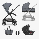 Комбинирана количка 3в1 с кош за новородено Mia Grey