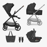 Комбинирана количка 3в1 с кош за новородено Mia Black