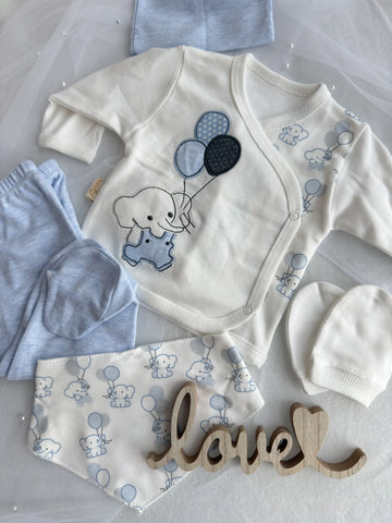 Слонче с балони - Бебешки комплект от 5 части