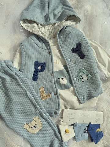 Комплект от 3 части с връхна дреха