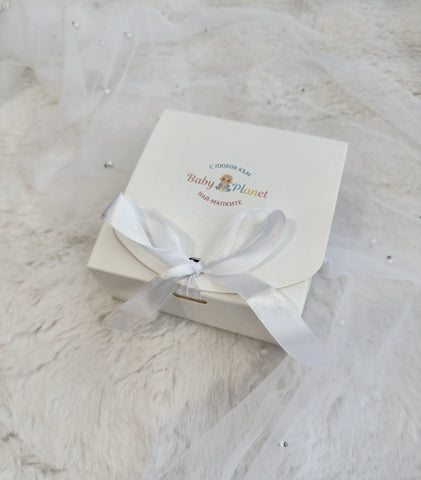 Клипс за биберон със сива количка