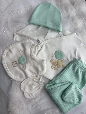 Комплект за новородено от 5 части "Пътешествие с Балон"