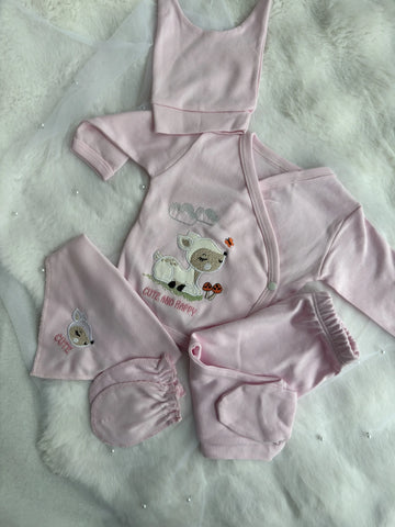 Комплект за новородено за момиче от 5 части