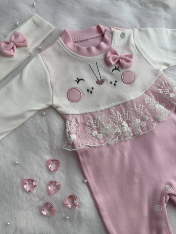 Бебешки Гащеризон с Лента в розово