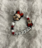 Клипс за биберон Червен "Мини Маус"