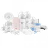 Philips AVENT SCD340/31 Комплект електрическа помпа за изцеждане на кърма Natural Motion Advanced + 4 бр. шишета Natural Response, 5 бр. контейнери VIA, залъгалка, подплънки и четка за почистване