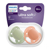 Комплект от 2 бр. ортодонтични залъгалки Philips AVENT SCF093/01 Ultra Soft 18м+, в кутия за стерилизиране