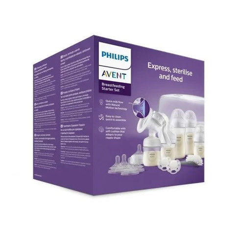 Philips Avent К-кт ръчна помпа за кърма, MW стер-р, шишета NR 2х125мл,2х260мл, 2 зал., 4 биб., четка