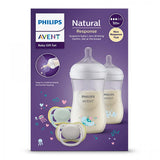 Подаръчен комплект за бебе Philips AVENT SCD837/11 Октоподи с 2 бр. шишета за хранене Natural Response 260 мл с биберони без протичане Поток 3 и 2 бр. залъгалки Ultra Air, 1м+