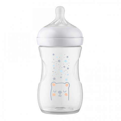 Philips Avent ШИШЕ Natural Response 3.0 с биберон 1м+, клапа AirFree, 260мл, ЗВЕЗДИ и МЕЧЕ