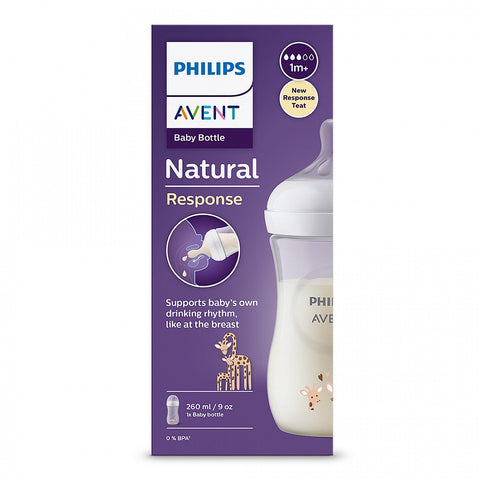 Philips Avent ШИШЕ Natural Response 3.0 с биберон 1м+, 260мл, ЖИРАФ
