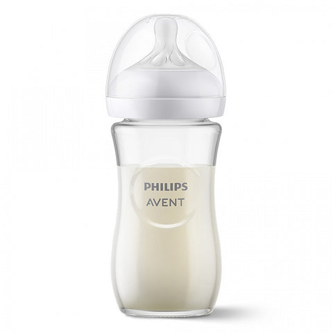 Philips Avent ШИШЕ Natural Response 3.0 с биберон 1м+, 240мл - СТЪКЛО