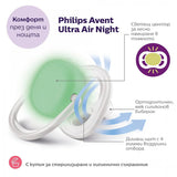 Комплект от 2 бр. светещи в тъмното ортодонтични залъгалки Philips Avent Ultra Air Night SCF376/23 и кутия за стерилизиране, 18м+