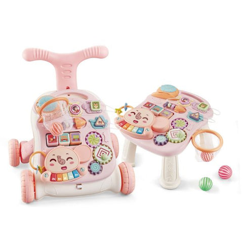 Розова проходилка за бутане и Масичка активити център 2в1 Raya Toys С пиано