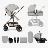 Комбинирана количка 3в1 трансф. седалка Amaia Light Grey 2024