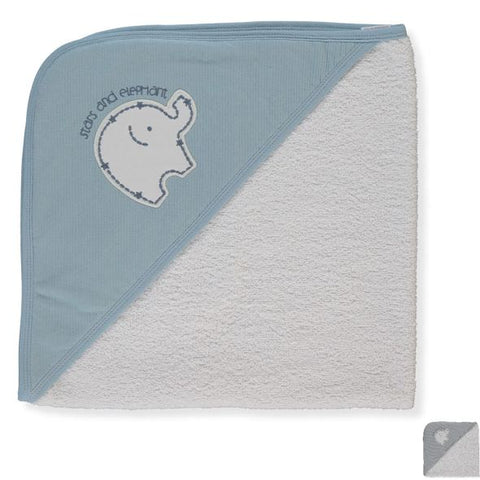 Бебешка хавлия с качулка Bebetto Stars and Elephants, 80х80 см.