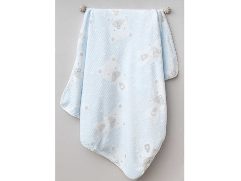 Бебешко Одеяло "Пухкаво Мече" – Синьо