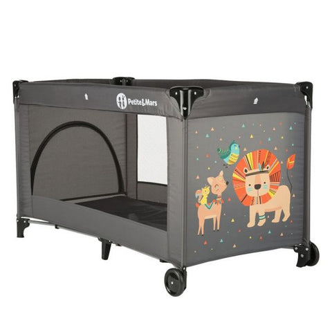 Бебешка кошара за спане и игра Petite&Mars Lion Grey