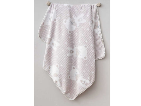 Бебешко Одеяло "Пухкаво Мече" – Сиво/Бежово