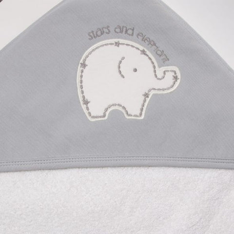 Бебешка хавлия с качулка Bebetto Stars and Elephants, 80х80 см.