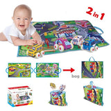 Комплект постелка за гимнастика с 4 броя коли