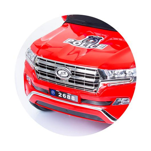 Eл.джип ПОЛИЦИЯ Патрул,кож.седалка,червен