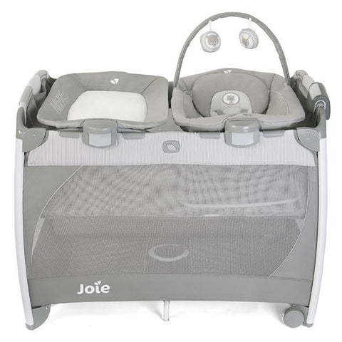 Бебешка кошара Joie excursion™ change & bounce, с шезлонг с вибрация и музика и подложка за повиване