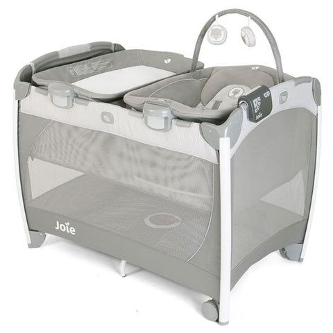 Бебешка кошара Joie excursion™ change & bounce, с шезлонг с вибрация и музика и подложка за повиване