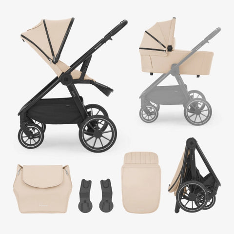 Комбинирана количка 2в1 с кош за новородено Naya Beige