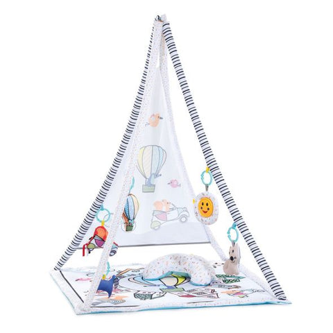 Палатка и килимче за игра 2в1 Hauck Balloon Ride, White