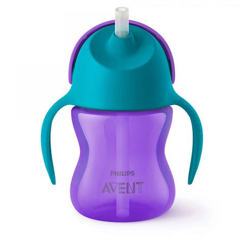 Philips AVENT Чаша със сламка 200 мл, с дръжки, 9м+, ЛИЛАВА