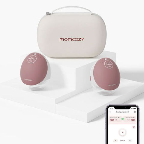 Смарт двойна електрическа помпа за кърма Momcozy M9 Hands-Free, Red