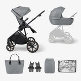 Комбинирана количка 2в1 с кош за новородено Thea Grey 2024