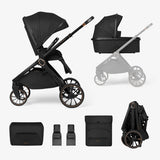 Комбинирана количка 2в1 с кош за новородено Tiffany Black 2024