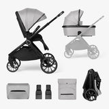 Комбинирана количка 2в1 с кош за новородено Tiffany Light Grey 2024