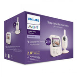 Дигитален видео бебефон Philips AVENT Advanced SCD881/26 с 2,8-инчов цветен екран, 2 x Zoom, нощно виждане, двустранна звукова комуникация, 6 нежни мелодии, цвят Coral/Cream