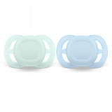 Комплект от 2 бр. ортодонтични залъгалки за новородени Philips AVENT SCF075/02 Ultra Start 0-2м, в синьо и зелено, в кутия за стерилизиране